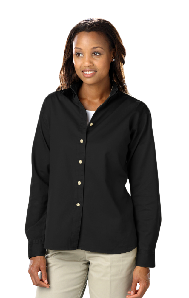 BG6213 Blue Generation Ladies’ Long Sleeve 100% Cotton Twill Shirt