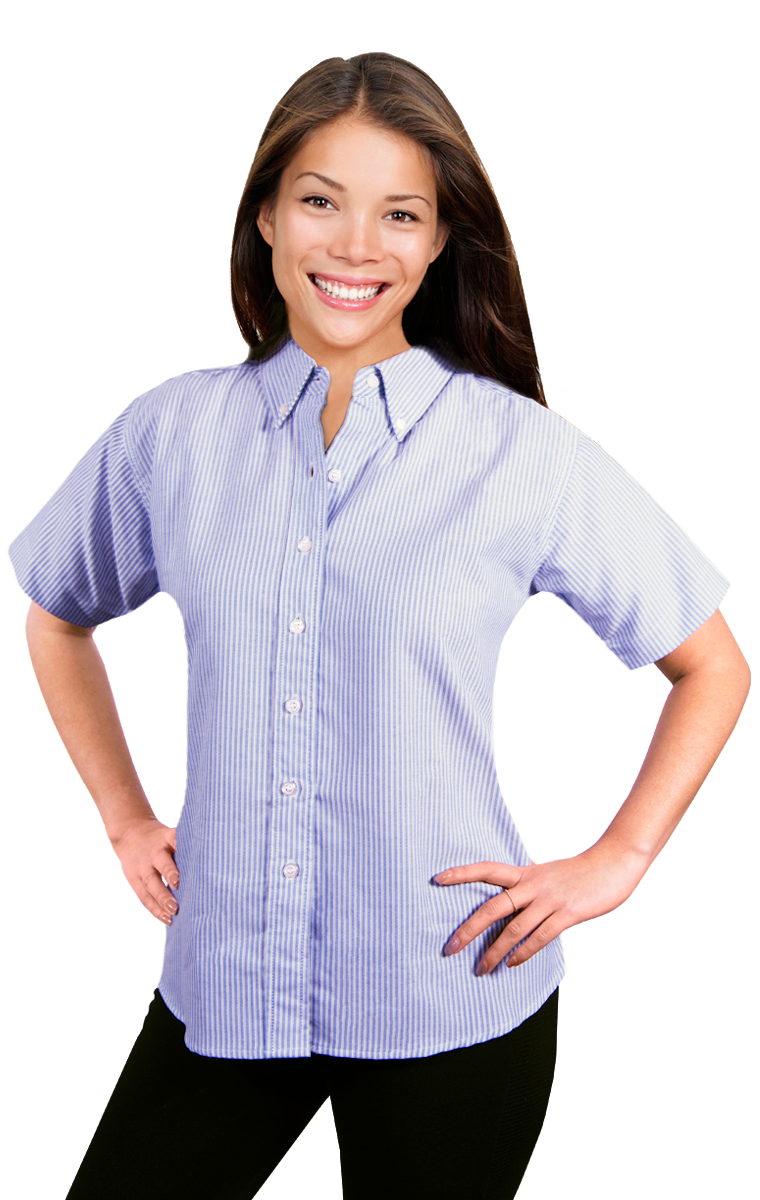BG6214S Blue Generation Ladies’ Short Sleeve Oxford Shirt